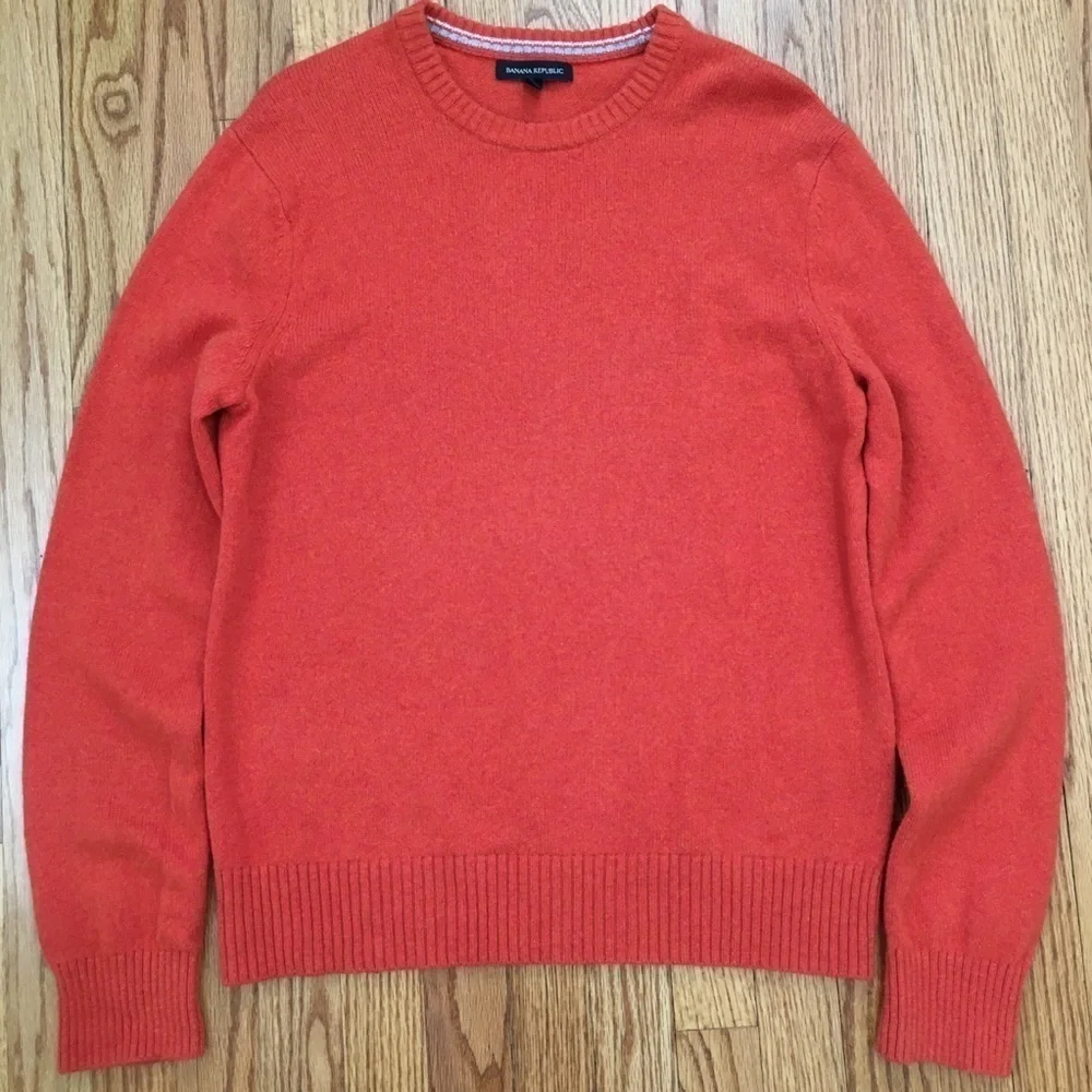 Banana Republic Merino Wool & Cotton Crew Neck Long Sleeve Tight Knit Sweater